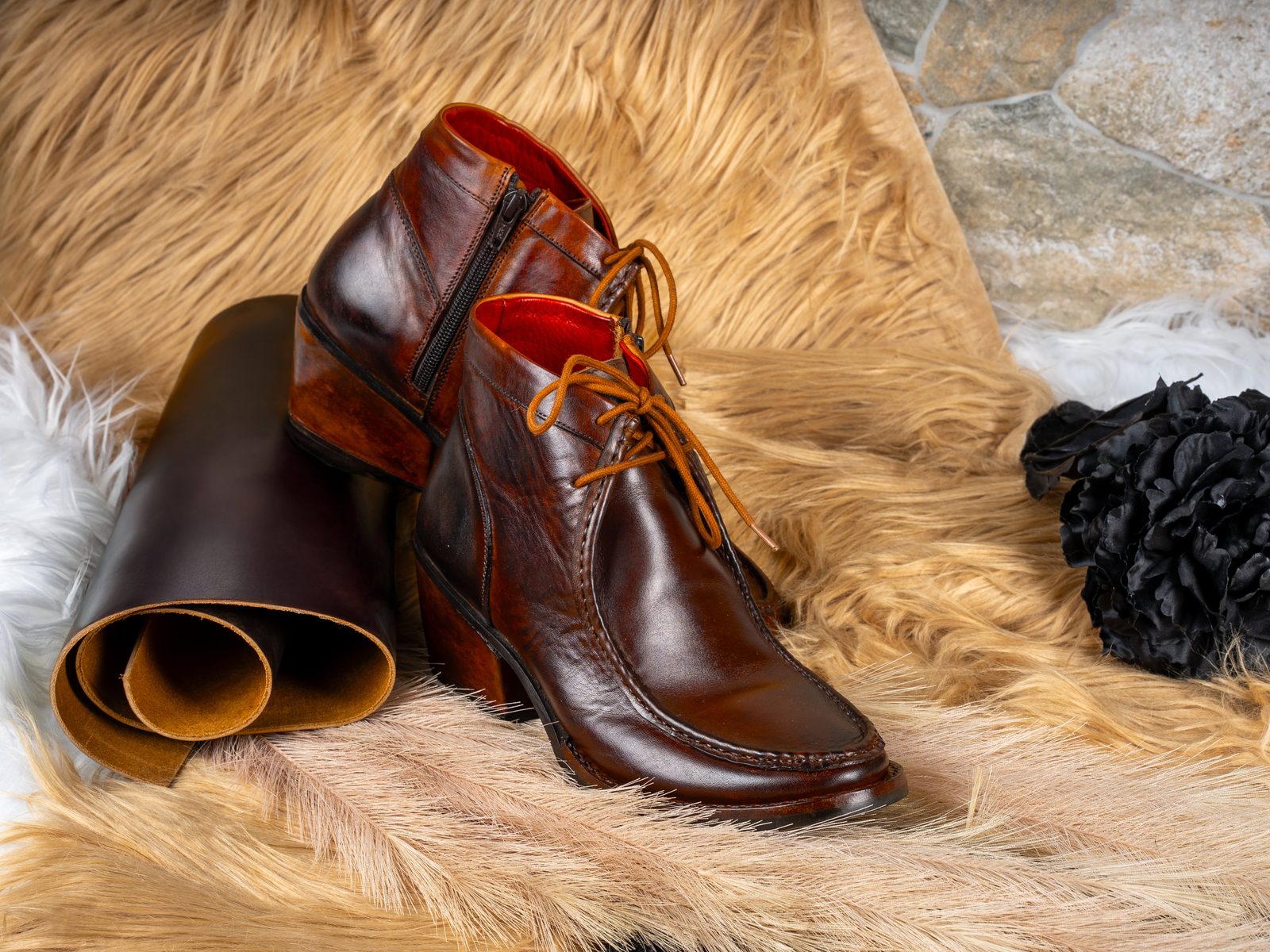 The Florence on tan sheepskin