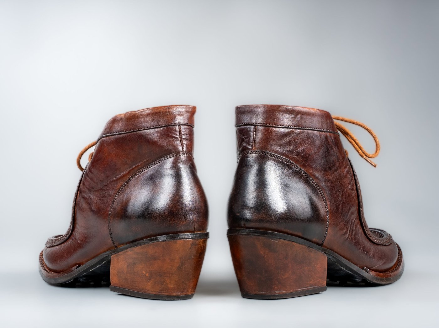 The Florence, back view and 2 inch stacked heel