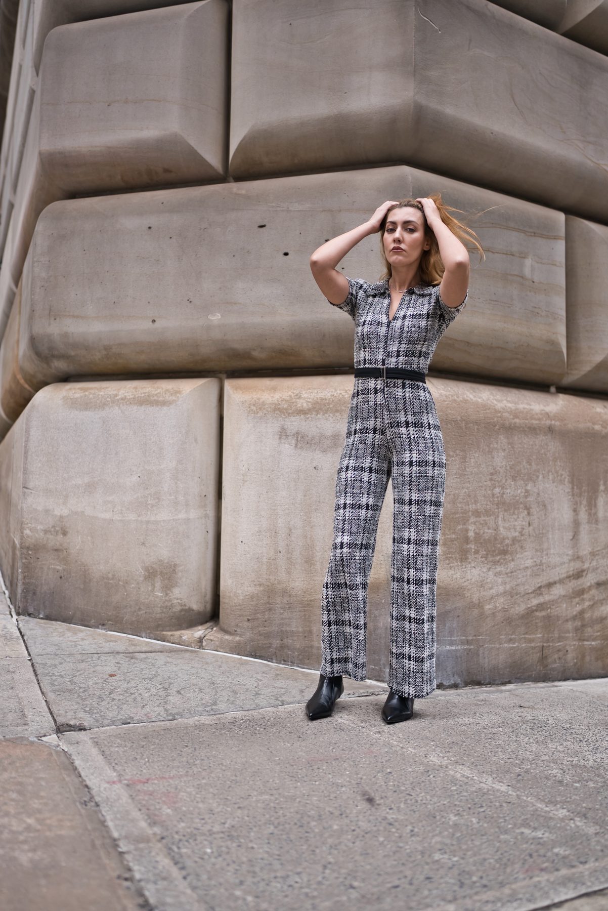 Tailored plaid in the city